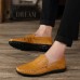 US Size 6.5-11.5 Men Leather Flat Casual Soft Outdoor Breathable Flats Loafers Shoes