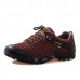 Men Sport Mesh Flat Round Toe Lace Up Breathable Mountaining Casual Shoes