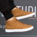 New Men Sneakers PU High Top Lace Up Casual Outdoor Daily Shoes