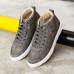 New Men Sneakers PU High Top Lace Up Casual Outdoor Daily Shoes