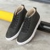 New Men Sneakers PU High Top Lace Up Casual Outdoor Daily Shoes