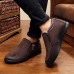 Slip On Soft Sole Wool Lining Round Toe Flats Warm Shoes For Men