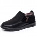 Slip On Soft Sole Wool Lining Round Toe Flats Warm Shoes For Men