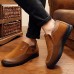 Slip On Soft Sole Wool Lining Round Toe Flats Warm Shoes For Men