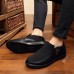 Slip On Soft Sole Wool Lining Round Toe Flats Warm Shoes For Men