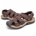 US Size 6.5-11 Men Genuine Leather Outdoor Flat Beach Sandals