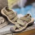 US Size 6.5-11 Men Genuine Leather Outdoor Flat Beach Sandals