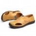 Men Hollow Out Casual Leather Soft Sole Sandals