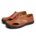 Men Hollow Out Casual Leather Soft Sole Sandals