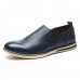 Men Genuine Leather Casual Slip On Business Oxfords Shoes