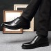 Men Comfy Casual Business Elastic Band PU Leather Slip On Formal Shoes