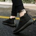 Men Comfortable  Knitted Fabric High Top Slip On Sneakers