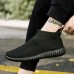 Men Comfortable  Knitted Fabric High Top Slip On Sneakers