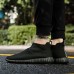 Men Comfortable  Knitted Fabric High Top Slip On Sneakers