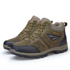 Outdoor Climbing Lace Up Warm High-top Shoes For Men