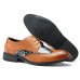 Large Size Men Brogue Style Pattern Leather Pointed Toe Business Formal Shoes