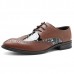 Large Size Men Brogue Style Pattern Leather Pointed Toe Business Formal Shoes