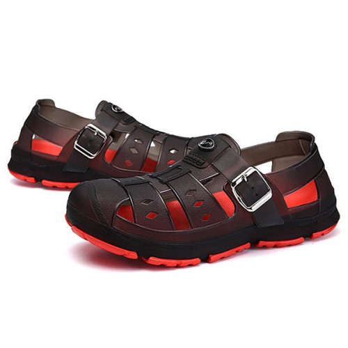 Men Casual Comfy Hollow Outs Adjustable Strap Beach Sandals Rainy Days Shoes