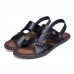 Men Casual Breathable Two Way Wear Microfiber Leather Sandals Summer Shoes