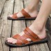 Men Casual Breathable Two Way Wear Microfiber Leather Sandals Summer Shoes