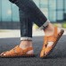 Men Summer Comfy Genuine Leather Two Way Wear Sandals Beach Shoes Slippers