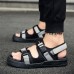 Men Casual Breathable Two Straps Hook Loop Sandals Open Toe Shoes