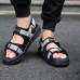 Men Casual Breathable Two Straps Hook Loop Sandals Open Toe Shoes