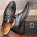 Men Breathable Hollow Outs Slip On Leather Business Formal Shoes