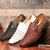 Men Breathable Hollow Outs Slip On Leather Business Formal Shoes