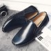 Men Casual Comfy Genuine Leather Slip On Flat Loafers Loafers