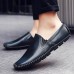 Men Casual Comfy Genuine Leather Slip On Flat Loafers Loafers