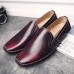 Men Casual Comfy Genuine Leather Slip On Flat Loafers Loafers