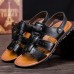 Summer Beach Sandals Slippers Men Comfy Sole Genuine Leather Sandals