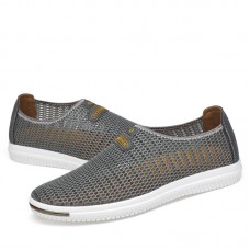 Men Casual Slip On Mesh Loafers Breathable Hollow Outs Flats