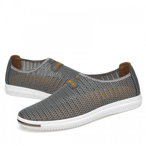 Men Casual Slip On Mesh Loafers Breathable Hollow Outs Flats