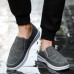 Men Low Top Canvas Breathable Flat Slip On Casual Loafers Shoes