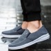 Men Low Top Canvas Breathable Flat Slip On Casual Loafers Shoes