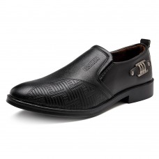 Men Soft Casual Slip-on Stitching Pattern Oxfords Flats