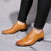 Men Comfy Lace Up Leather Business Shoes Leather Formal Shoes