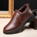 Men Casual Warm Plush Lining Leather Ankle Boots