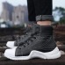 Men Casual Soft Fashion Line Stitching Ankle Boots