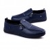 Breathable Men Slip-on Size Zipper Leather Flats