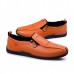 Breathable Men Slip-on Size Zipper Leather Flats