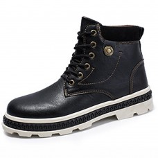 Men Vintage Soft Lace Up Leather Ankle Boots