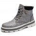 Men Vintage Soft Lace Up Leather Ankle Boots