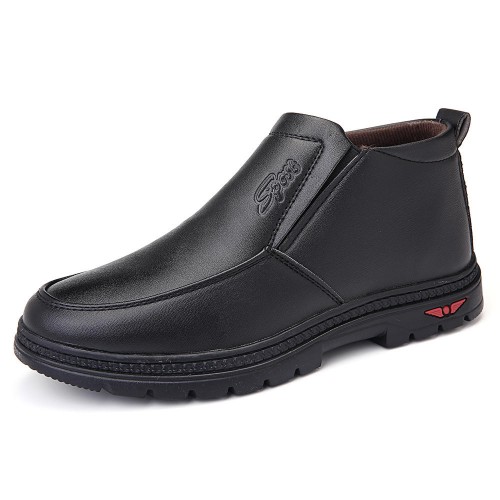 Men Casual Warm Lining Slip-on Ankle Boots