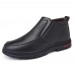 Men Casual Warm Lining Slip-on Ankle Boots