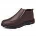 Men Casual Warm Lining Slip-on Ankle Boots