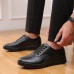 Men Casual Microfiber Lace Up Soft Flats